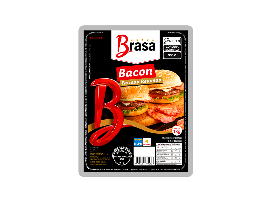 BACON FATIADO REDONDO BARRIGA BRASA 1 KG (CX 15 PCT)